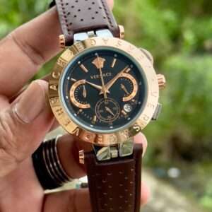 Best VERSACE FIRST COPY WATCH WITH ⁠Perforated leather strap